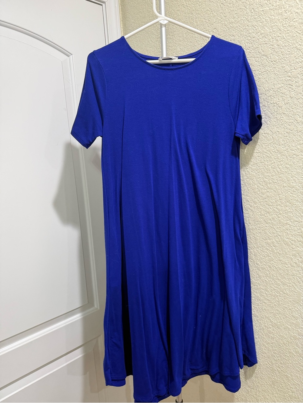 Zenana Outfitters Royal Blue Short Sleeve Midi Swing Dress